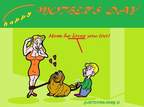 Cartoon: Mothersday 2015 (medium) by cartoonharry tagged mothersday,love,dog,kid,2015,mom