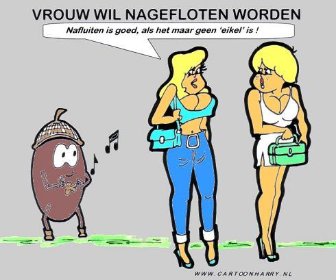 Cartoon: Nafluiten (medium) by cartoonharry tagged eikel,nafluiten