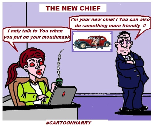 Cartoon: New Chief (medium) by cartoonharry tagged chief,cartoonharry