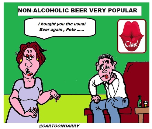 Cartoon: NON-ALCOHOLIC BEER (medium) by cartoonharry tagged cartoonharry