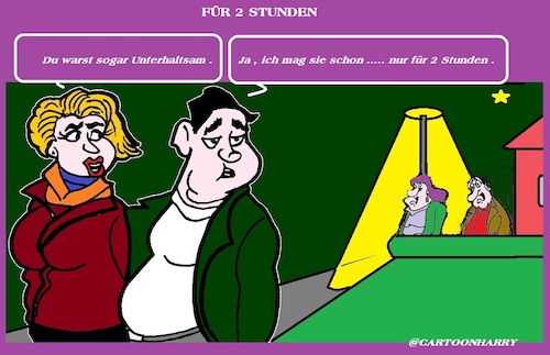 Cartoon: Nur Zwei (medium) by cartoonharry tagged besuch,cartoonharry