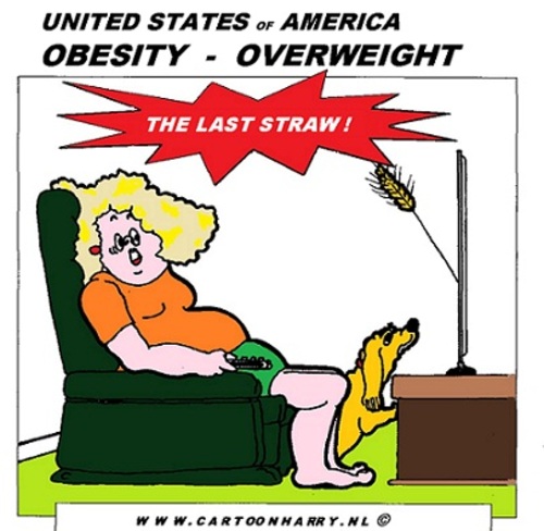 Cartoon: Obesity (medium) by cartoonharry tagged obesity,straw,tv,cartoon,cartoonist,cartoonharry,usa,dutch,toonpool