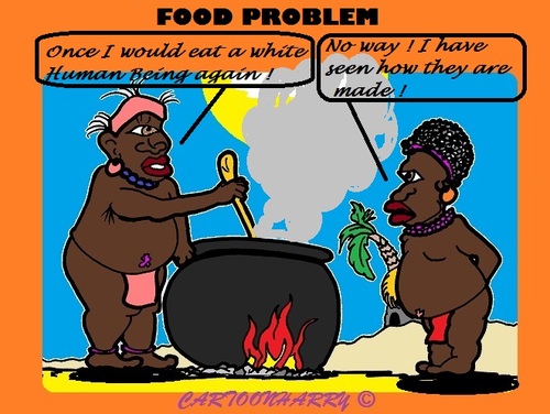 Cartoon: OneEye Problems (medium) by cartoonharry tagged oneeye,bush,food,problem,white,human