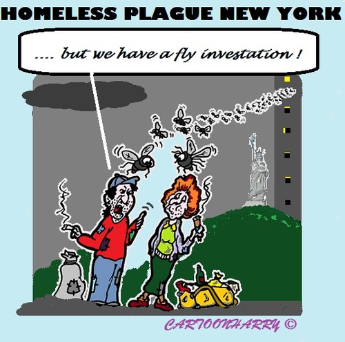 Cartoon: Plague (medium) by cartoonharry tagged newyork,homeless,beggars,plague