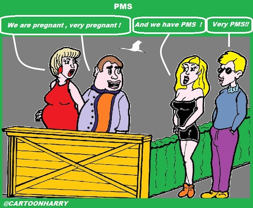 Cartoon: PMS (medium) by cartoonharry tagged pms,man,wife,pregnant
