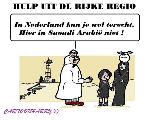 Cartoon: Rijke Regio (medium) by cartoonharry tagged regio,vluchtelingen,syria,sjeik,saoudi,koeweit,hulp