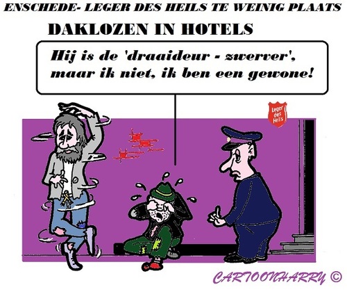 Cartoon: Slapen (medium) by cartoonharry tagged legerdesheils,enschede,zwervers,daklozen,hotels