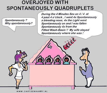 Cartoon: Spontaneously Quadruplets (medium) by cartoonharry tagged cartoonharry,cartoon,sister,birth,babies