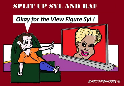 Cartoon: Syl and Raf (medium) by cartoonharry tagged medium,sylvie,rafael,viewfigures,tv,caricature,cartoon,cartoonist,cartoonharry,dutch,toonpool