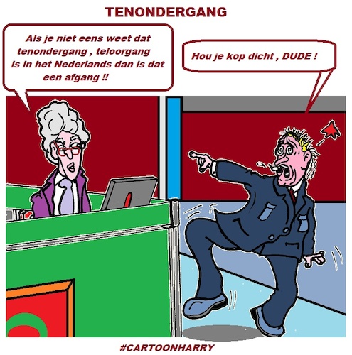 Cartoon: Tenondergang (medium) by cartoonharry tagged bedrijf,cartoonharry