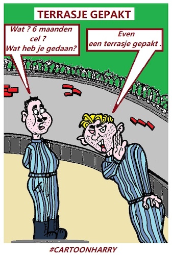 Cartoon: Terrasje gepakt (medium) by cartoonharry tagged terrasje,cartoonharry