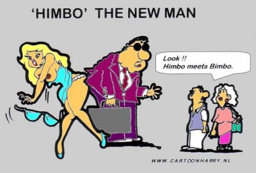 Cartoon: The New  Man (medium) by cartoonharry tagged himbo,bimbo,man,woman
