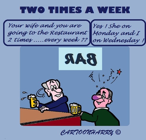 Cartoon: The Truth (medium) by cartoonharry tagged man,woman,eat,drunk,resto,bar