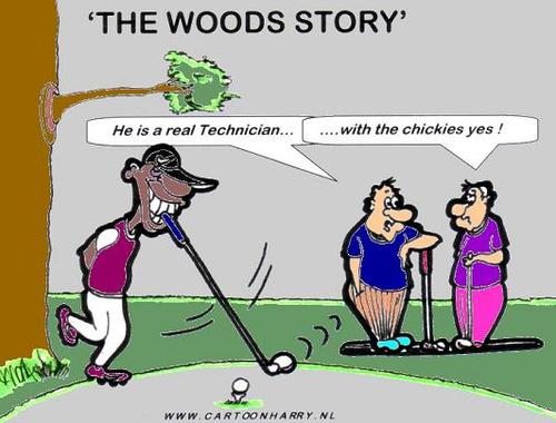 Cartoon: The Woods Story (medium) by cartoonharry tagged cartoonharry,tiger,woods,story,cartoon