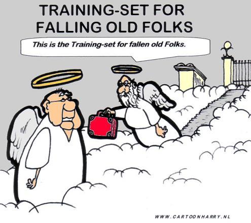 Cartoon: Training Old People (medium) by cartoonharry tagged heaven,old,training