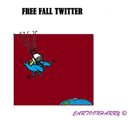 Cartoon: Twitter (medium) by cartoonharry tagged economic,fall,twitter