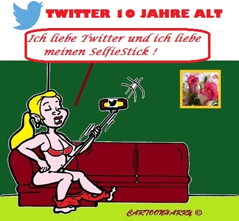 Cartoon: Twitter (medium) by cartoonharry tagged twitter,geburtstag