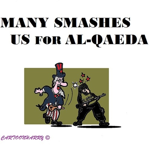 Cartoon: USA Smashes (medium) by cartoonharry tagged smashes,alqaeda,usa