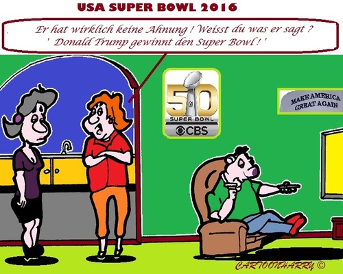 Cartoon: USA Super Bowl (medium) by cartoonharry tagged 2016,superbowl,usa