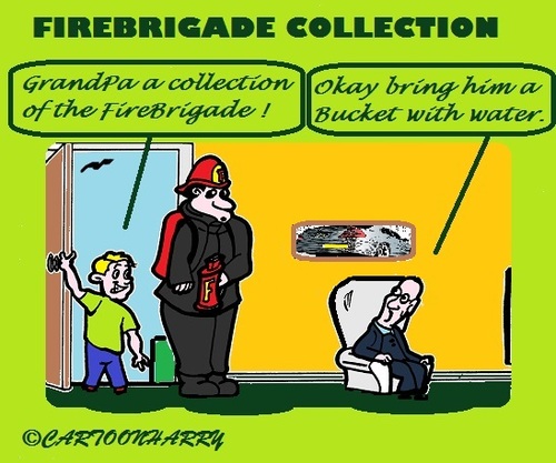 Cartoon: Water Bucket (medium) by cartoonharry tagged firebrigade,water,bucket,collection