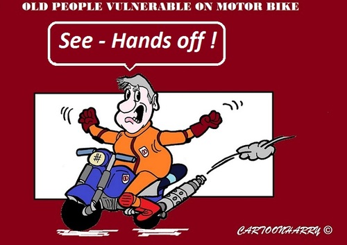 Cartoon: With No (medium) by cartoonharry tagged motorbike,elder,dangerous,cartoons,cartoonists,cartoonharry,dutch,toonpool