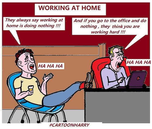 Cartoon: Working at Home (medium) by cartoonharry tagged work,cartoonharry,home,corona