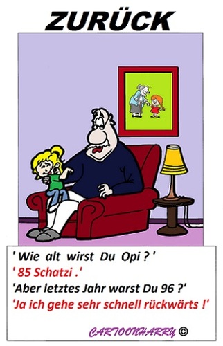Cartoon: Zurück (medium) by cartoonharry tagged zurück,schnell,opa,enkel,kartoon,cartoon,cartoonist,cartoonharry,dutch,deutsch,toonpool