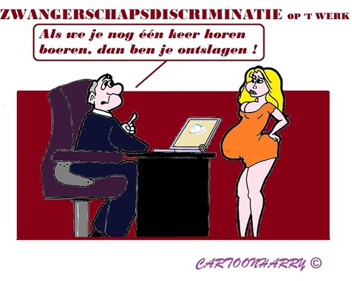 Cartoon: Zwanger (medium) by cartoonharry tagged werk,zwanger,discriminatie,ontslag,boertjes