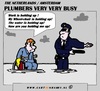 Cartoon: A Busy Plumber (small) by cartoonharry tagged plumber,wheelchair,police,water,sos,busy,cartoon,cartoonharry,cartoonist,dutch,holland,toonpool
