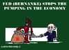 Cartoon: Fred Bernanke (small) by cartoonharry tagged opinion,fed,bernanke,money,economy,newyork,pump,cartoons,cartoonists,cartoonharry,dutch,toonpool