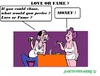 Cartoon: Love or Fame (small) by cartoonharry tagged love,fame,money