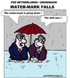 Cartoon: Water-Mark Falls (small) by cartoonharry tagged water,economy,holland,groningen,aex,cartoon,fellows,cartoonist,cartoonharry,dutch,toonpool