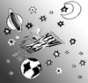 Cartoon: interstellar trip (small) by Dekeyser tagged moon,earth,zebra,fanzine,stars,magic,carpet