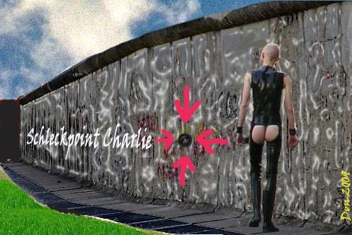 Cartoon: GloryHoleDDR SchleckpointCharlie (medium) by Vanessa tagged hardcore,glory,hole,ddr,ost,west,brd,politik