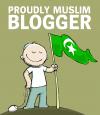 Cartoon: Proudly Muslim Blogger (small) by ademmm tagged proudly,muslim,blogger,arab,palestine,gaza,turkish,turkey,islam