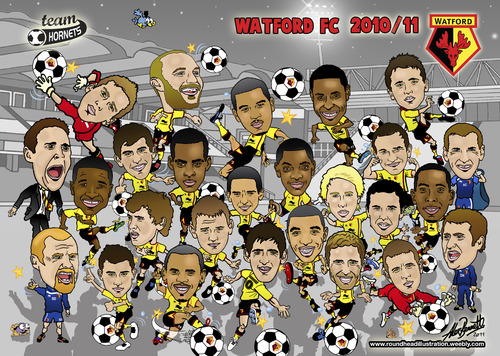 Cartoon: Watford FC Squad 2010-11 (medium) by roundheadillustration tagged watford,fc,football,soccer