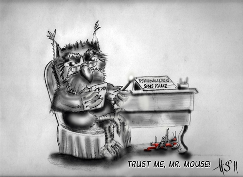 Cartoon: Trust me- Mr. Mouse! (medium) by joschoo tagged fogey,mouse,trust,confidence,psychoanalysis,psycho,therapy
