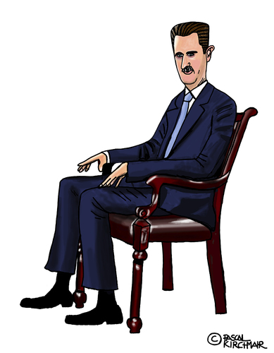 Cartoon: Baschar al-Assad (medium) by Pascal Kirchmair tagged alawiten,baath,syria,syrien,vignetta,cartoon,portrait,caricature,karikatur,assad,al,baschar
