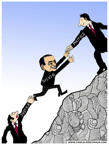 Cartoon: Berlusconi (medium) by Pascal Kirchmair tagged justiz,politik,italien,italia,italie,italy,silvio,berlusconi