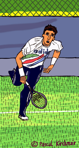 Cartoon: Ivan Lendl (medium) by Pascal Kirchmair tagged ivan,lendl,tennis,cartoon,caricature,karikatur,tenis,player,spieler