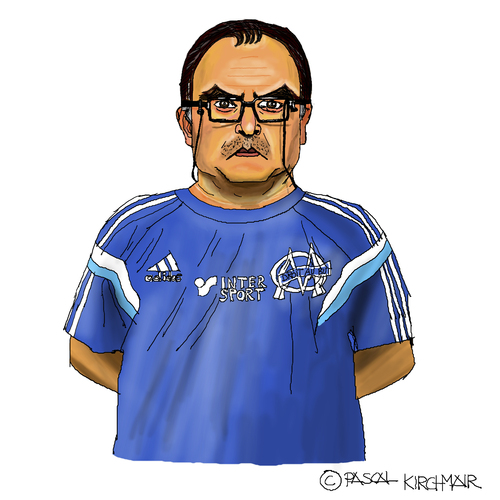 Cartoon: Marcelo Bielsa (medium) by Pascal Kirchmair tagged caricature,cartoon,bielsa,marcelo,soccer,football,foot,manager,trainer,fußball,argentinien,argentina,loco,el,karikatur,portrait