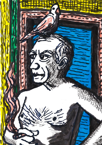 Cartoon: Picasso mit Friedenstaube (medium) by Pascal Kirchmair tagged paloma,friedenstaube,pigeon,colombe,colomba,paz,paix,pax,pace,pomba,da,pablo,picasso,la,coruna,ruiz,espana,antibes,provence,barcelona,painting,dipinto,pintura,pittura,peinture,artist,artiste,artista,kunst,künstler,illustration,drawing,tusche,tuschezeichnung,zeichnung,pascal,kirchmair,cartoon,caricature,karikatur,ilustracion,dibujo,desenho,ink,disegno,ilustracao,illustrazione,illustratie,dessin,de,presse,du,jour,art,of,the,day,tekening,teckning,cartum,vineta,comica,vignetta,caricatura,portrait,porträt,portret,retrato,ritratto,malaga,spanien,espagne,spain,spagna,arte,artwork,paloma,friedenstaube,pigeon,colombe,colomba,paz,paix,pax,pace,pomba,da,pablo,picasso,la,coruna,ruiz,espana,antibes,provence,barcelona,painting,dipinto,pintura,pittura,peinture,artist,artiste,artista,kunst,künstler,illustration,drawing,tusche,tuschezeichnung,zeichnung,pascal,kirchmair,cartoon,caricature,karikatur,ilustracion,dibujo,desenho,ink,disegno,ilustracao,illustrazione,illustratie,dessin,de,presse,du,jour,art,of,the,day,tekening,teckning,cartum,vineta,comica,vignetta,caricatura,portrait,porträt,portret,retrato,ritratto,malaga,spanien,espagne,spain,spagna,arte,artwork