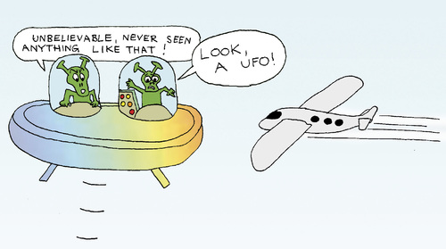 Cartoon: UFO (medium) by Pascal Kirchmair tagged aereo,avion,flugzeug,aliena,alieno,extraterrestrials,plane,aliens,extraterrestres,außerirdische,ufo