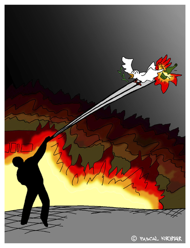 Cartoon: Ukraine Violence (medium) by Pascal Kirchmair tagged exzess,cocktail,molotov,gewalt,karikatur,caricature,protesters,ukraine,violence,mob,cartoon