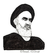 Cartoon: Ayatollah Khomeini (small) by Pascal Kirchmair tagged ayatollah ruhollah chomeini jomeini khomeini portrait retrato ritratto dessin illustration drawing dibujo desenho ilustracion ilustracao pascal kirchmair portret tekening cartum ink