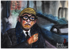 Cartoon: David Hockney (small) by Pascal Kirchmair tagged david,hockney,dandy,aquarell,watercolour,painting,bild,british,great,britain,england,london,cheeky,serious,maler,painter,peintre