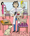 Cartoon: Der Hundefriseur (small) by Pascal Kirchmair tagged hundefriseur,dog,groomer,coiffeur,de,chiens,salon,coiffure,hundesalon,frisieren,legen,setzen,schneiden,figaro,canine,stylist,styliste,mode,stilist