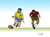 Cartoon: Eusebio e Garrincha (small) by Pascal Kirchmair tagged garrincha football brezil brazil brasil pele portugal soccer player national team manoel francisco dos santos eusebio da silva ferreira