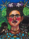 Cartoon: Frida Kahlo (small) by Pascal Kirchmair tagged selbstporträt,autoportrait,autoritratto,selbstbildnis,mit,dornenhalsband,und,kolibri,self,portrait,with,thorn,necklace,and,hummingbird,autorretrato,con,collar,de,espinas,colibri,watercolor,watercolour,aquarell,künstler,artist,artista,aquarelle,acuarela,gouache,ink,tusche,tuschezeichnung,nanquim,encre,chine,tinta,china,diego,rivera,frida,kahlo,mexico,porträt,arte,aztekin,aztec,coyoacan,illustration,drawing,zeichnung,pascal,kirchmair,political,cartoon,caricature,karikatur,ilustracion,dibujo,desenho,disegno,ilustracao,illustrazione,illustratie,dessin,presse,du,jour,art,of,the,day,tekening,teckning,cartum,vineta,comica,vignetta,caricatura,retrato,ritratto,portret,kunst,mexiko,painting,peinture,dipinto,pittura,pintura,cuadro,quadro,azteken,aztecs,malerei,artwork