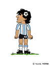 Cartoon: Il grande Maradona (small) by Pascal Kirchmair tagged foot diego armando il grande maradona brain football soccer hirn kopf